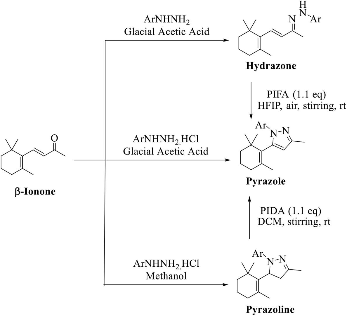 One-Pot Synthesis of Pyrazole and Pyrazoline Derivatives from β-Ionone